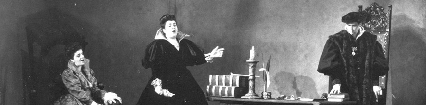 Szene aus "Don Carlo" mit Delia Rigal und Fedora Barbieri, 1950