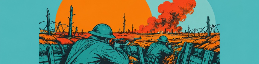 1. Weltkrieg: Schützengraben, Illustration