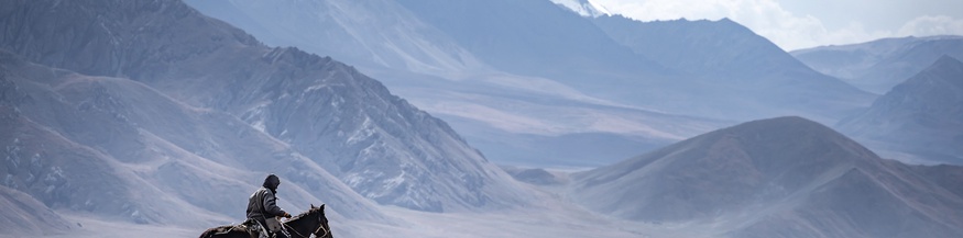 Reiter mit Schafen in Kirgistan