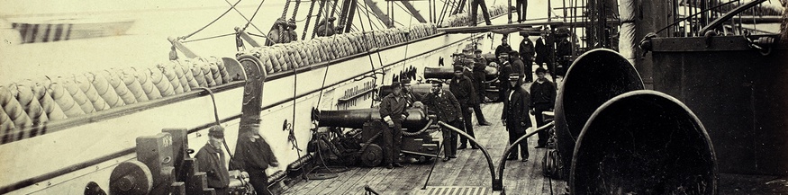 Charles Junod Das Deck der Schraubenfregatte Schwarzenberg nach dem Seegefecht bei Helgoland, 1864 (Ausschnitt)