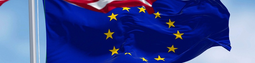 US- und EU-Fahne, Flagge