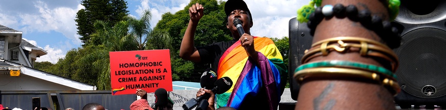 Julius Malema bei einer Kundgebung 