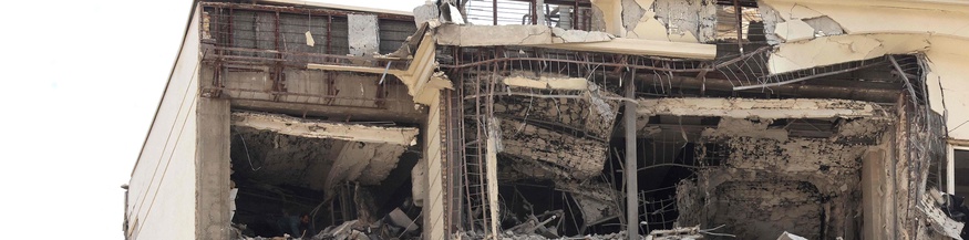 Zerstörtes Gebäude nach Israelangriff