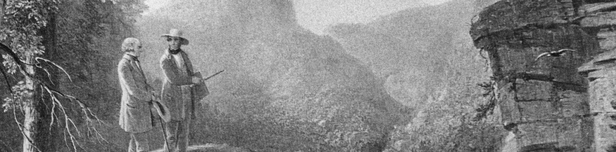 Das Gemälde zeigt zwei Männer in der Natur (Ausschnitt), Epoche der Romantik