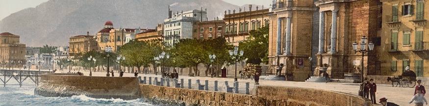 Historische Fotografie des Hafens von Palermo
