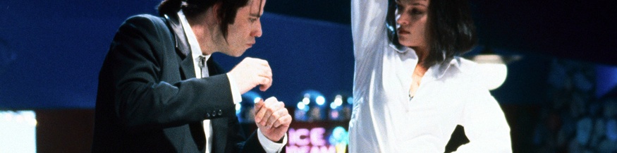 Pulp Fiction, Filmstill mit John Travolta und Uma Thurman 