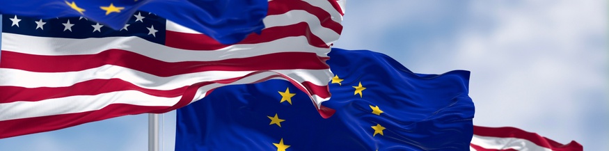 Flaggen Ameria und Europa