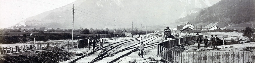 Bahnbau bei Steinach, 1877