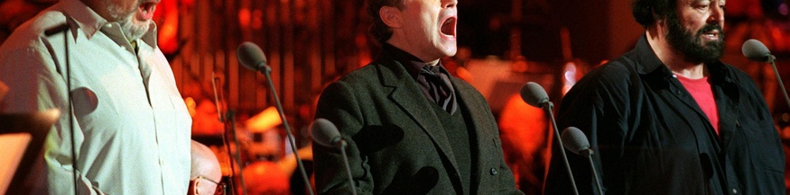 Die Drei Tenöre: Placido Domingo, Jose Carreras und Luciano Pavarotti