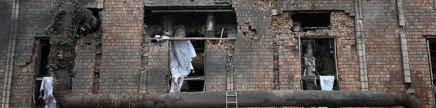 Zerstörtes Wärmekraftwerk in Kiev
