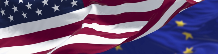 USA und Eu Flagge