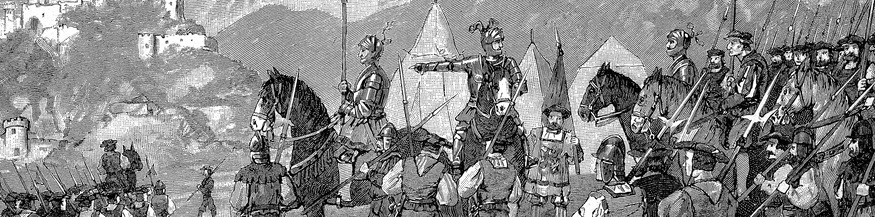 Historisches Bild von der Belagerung von Salzburg, Deutscher Bauernkrieg (Ausschnitt)