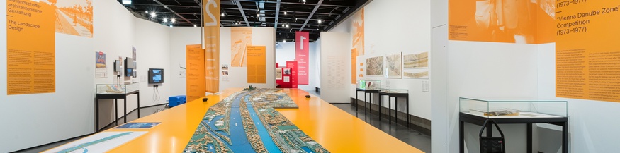 Ausstellungsansicht, "Die Donauinsel - 21 Kilometer Freiraum"
