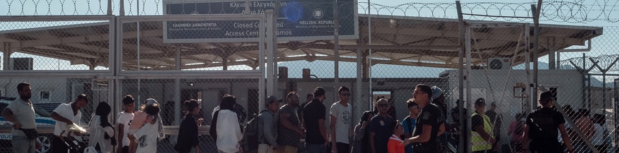 Grenze und Flüchtlinge in Samos, Griechenland