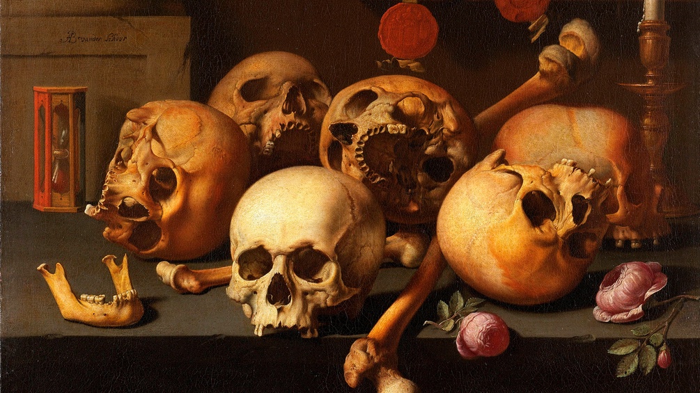 Gemälde aus dem 17. Jahrhundert aus den Niederlande (Ausschnitt), Memento Mori