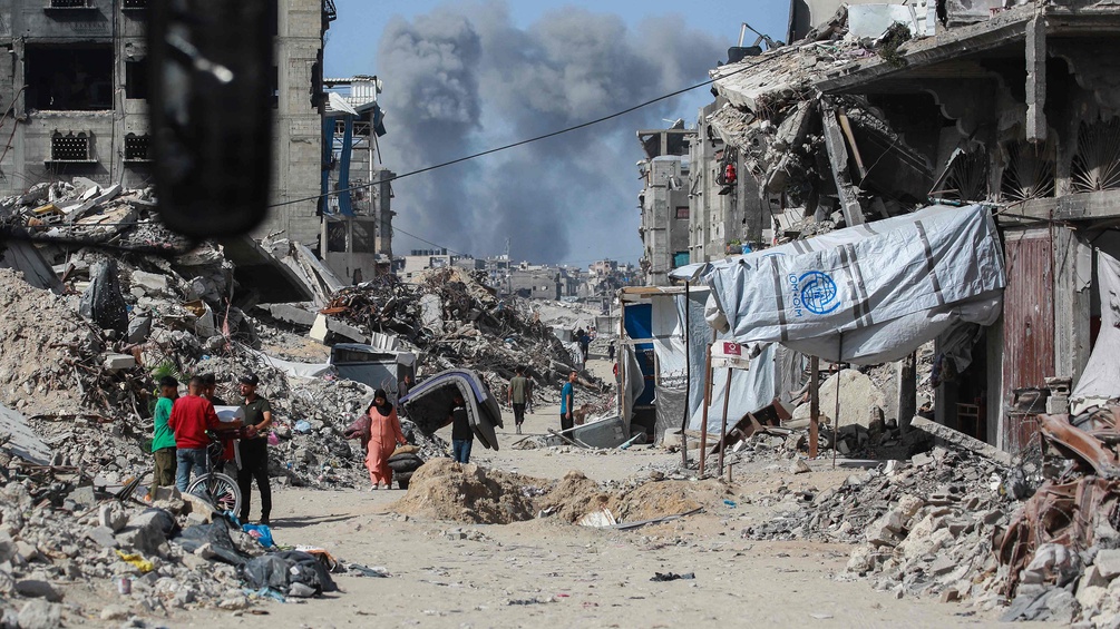 Zerstörte Stadt im Gazastreifen