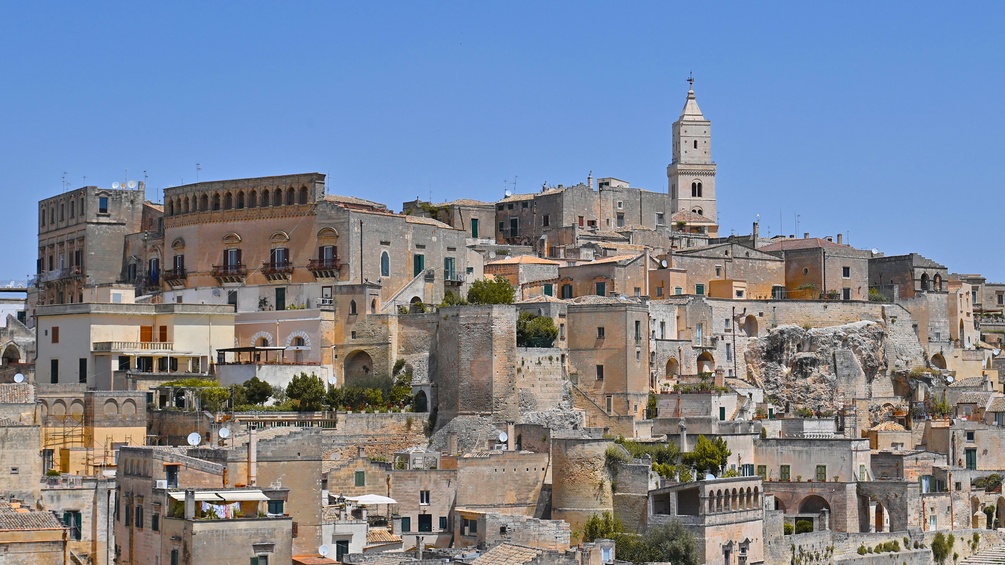 Foto: Blick auf die Altstadt der süditalienischen Stadt Matera