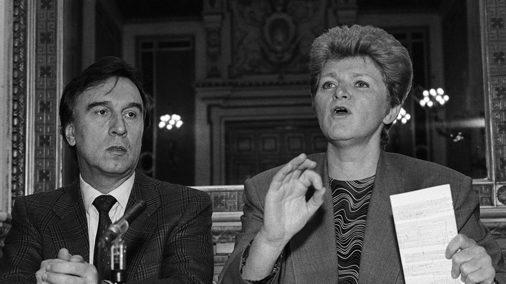 Claudio Abbado und die damalige Wiener Kulturstadträtin Ursula Pasterk, 1988