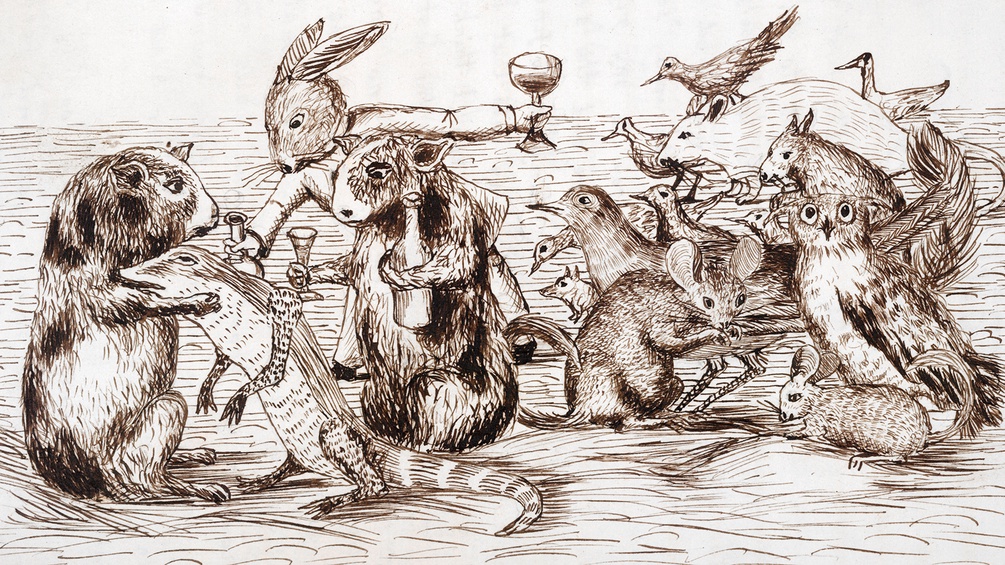 Zeichnung einer Alice-im-Wunderland-Szene, Charles Lutwidge Dodgson