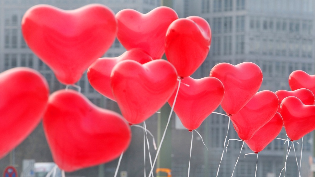 Herzförmige Luftballons