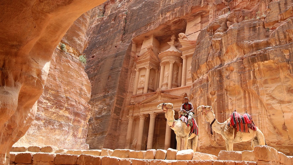 Beduine vor Petra, historischer Ort in Jordanien