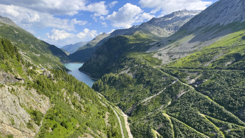 Malta Hauptstufe in Kärnten: Blick vom Kölnbreinspeicher zum Galgenbichlspeicher (Vorspeicher Galgenbichl)
