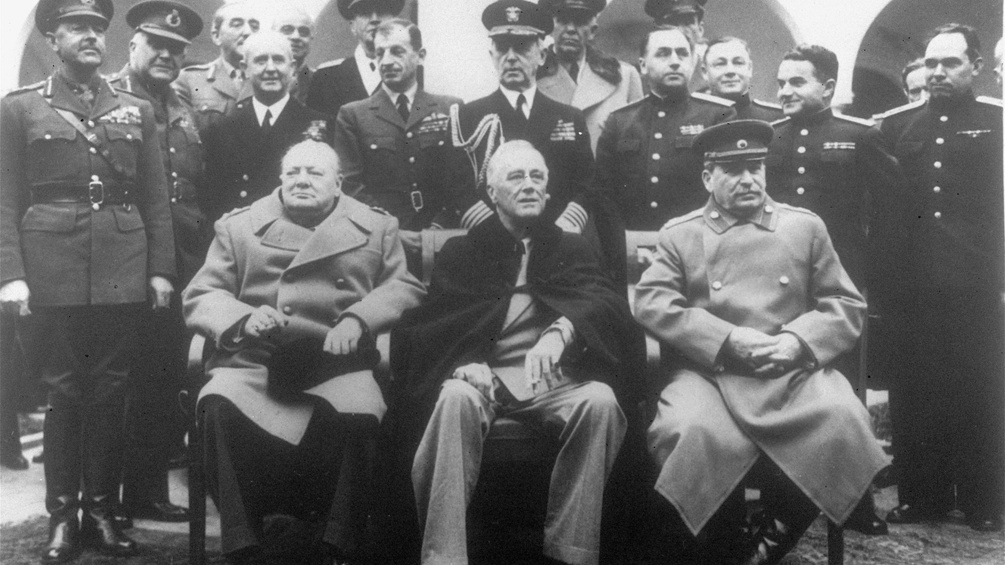 Winston Churchill, Franklin D. Roosevelt und Josef Stalin