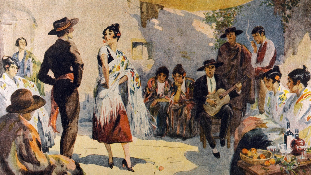 Flamenco-Tänzerinnen und -Musiker, 1927