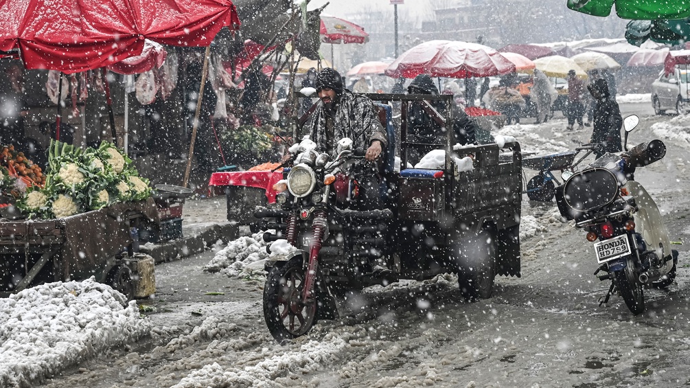 Schneefall in Kabul
