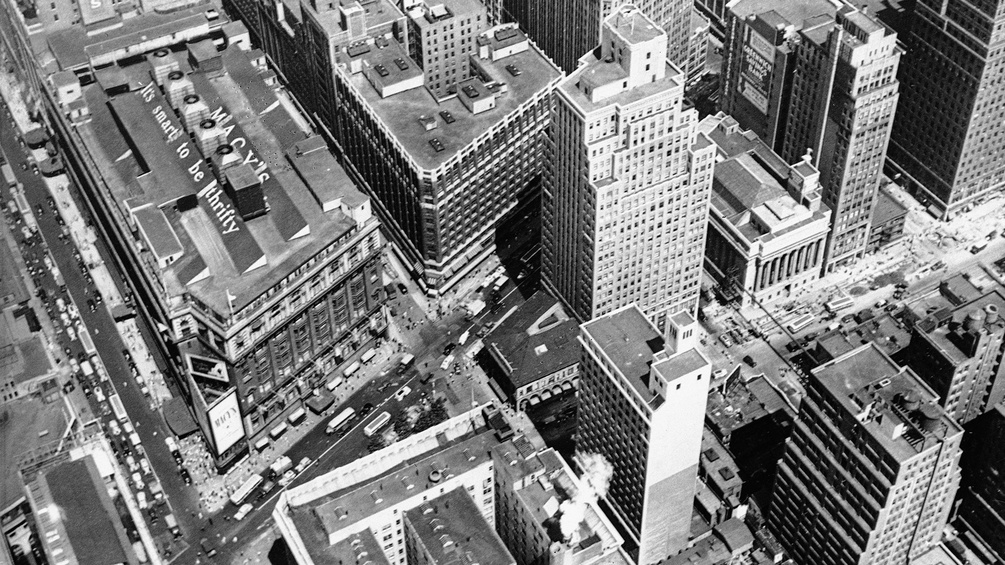 New York aus der Vogelperspektive um 1939