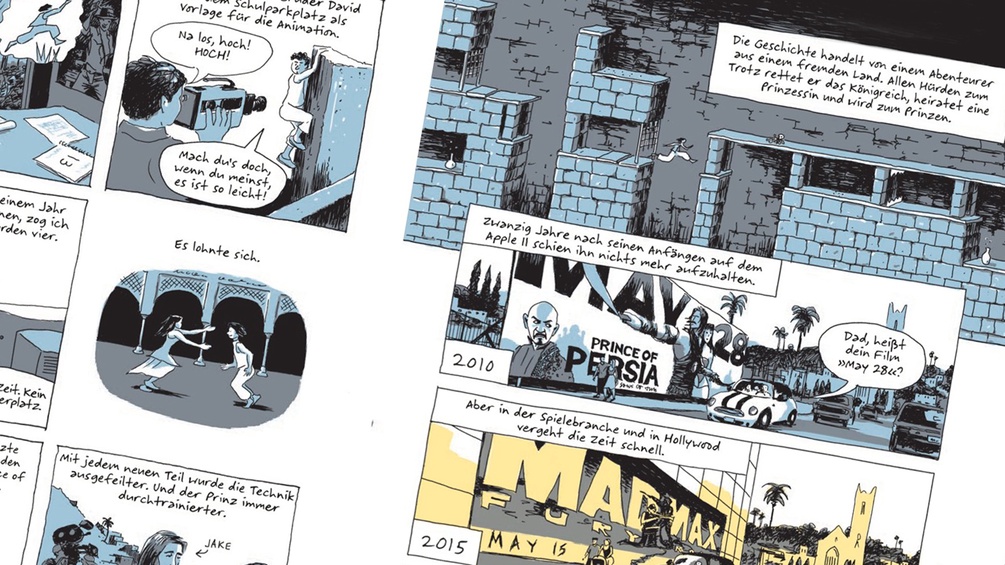 "Replay" von Jordan Mechner, Darstellung einer Comicseite (Ausschnitt)