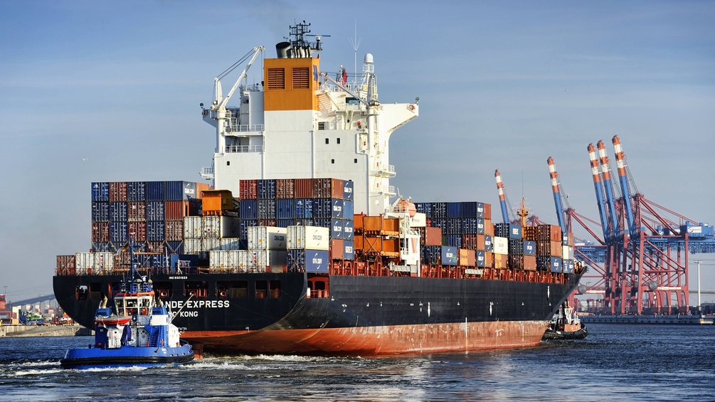 Containerfrachter Rio Grande Express im Waltershofer Hafen