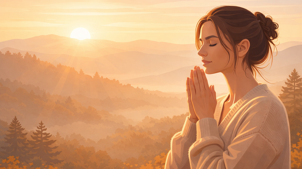 Ki-generierte Grafik: betende Frau