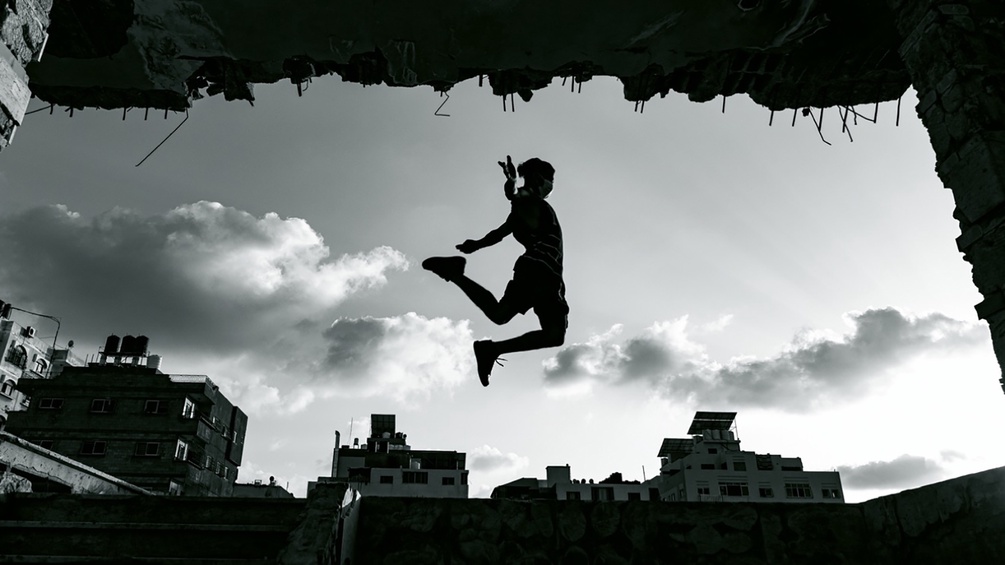 Springende Person, Ausschnitt des CD-Covers