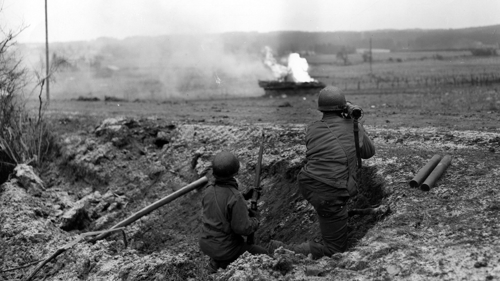 Amerikanische Soldaten in der Ardennenschlacht in Belgien