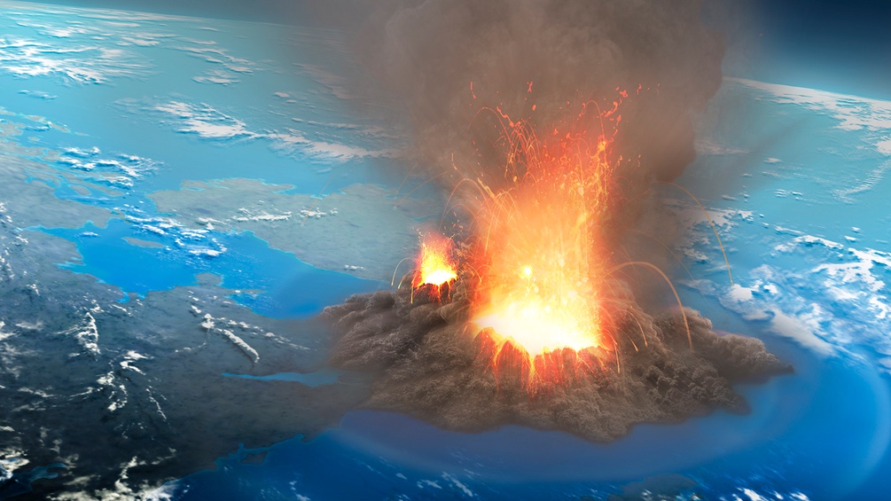 Illustration eines Supervulkans