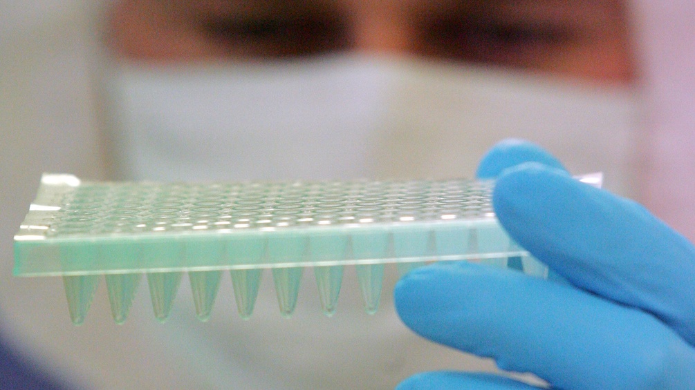 Forscher hält DNA-Proben