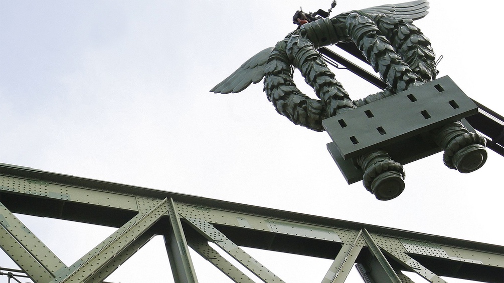 Bauarbeiten an einer Otto-Wagner-Brücke