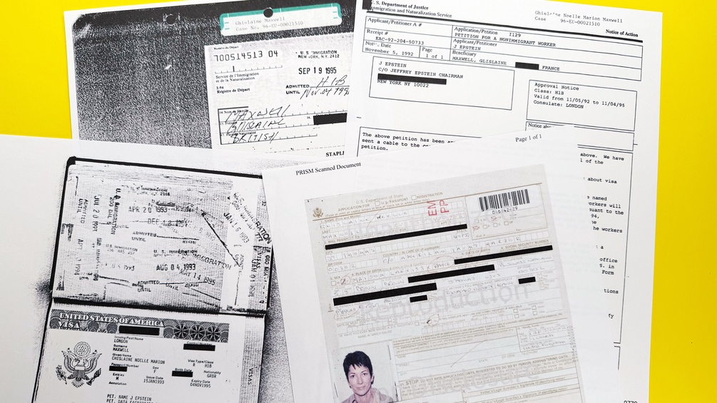 Ausgedruckte Dokumente aus den Epstein-Files - Ghislaine Maxwell