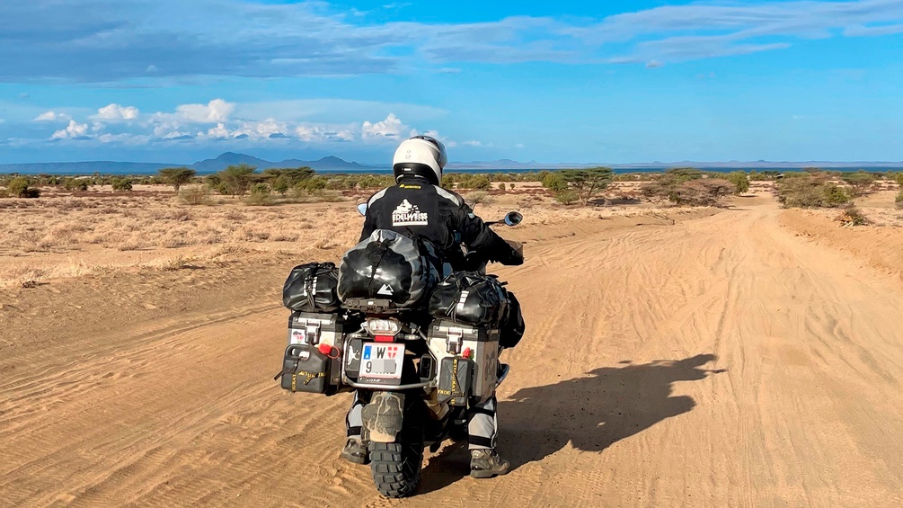 Johannes Kaup auf dem Motorrad