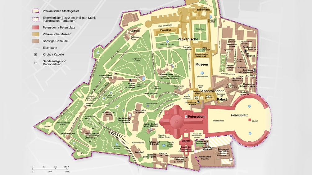 Eine Karte des Vatikans