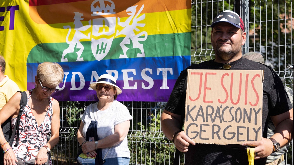 Demonstranten in Budapest