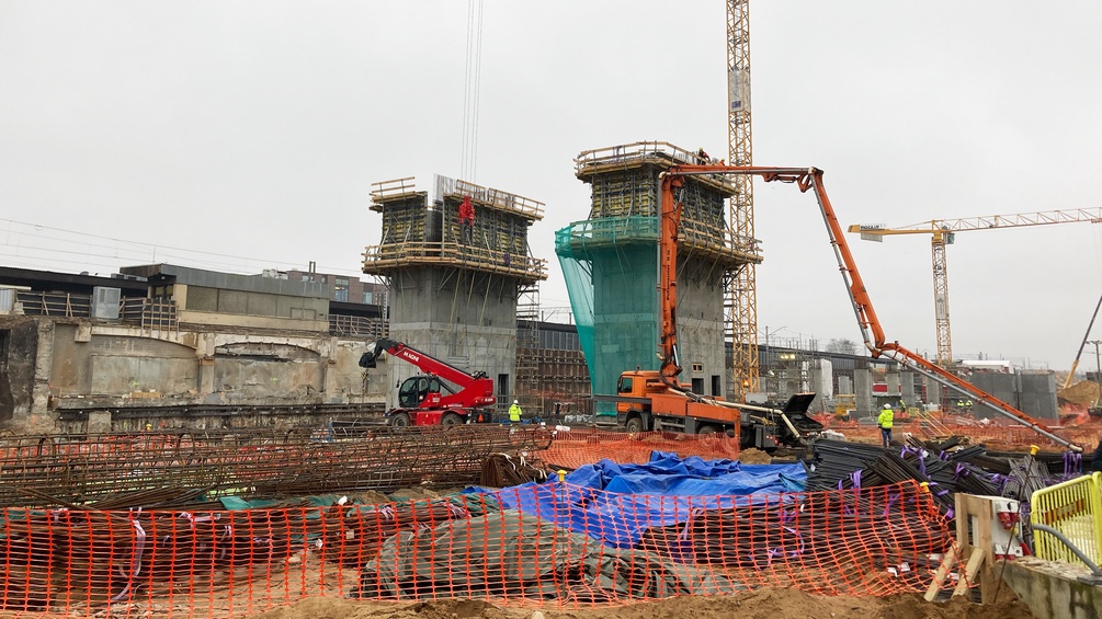 Jahrhundertprojekt Rail Baltica: Baustelle in Riga, Hauptbahnhof