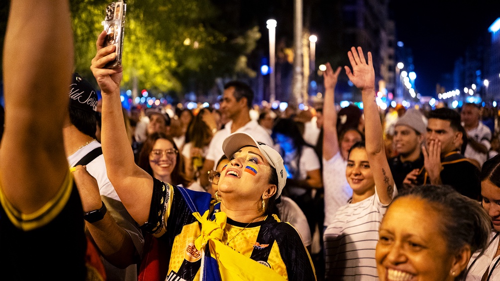 Demonstration während der Wahl in Venezuela