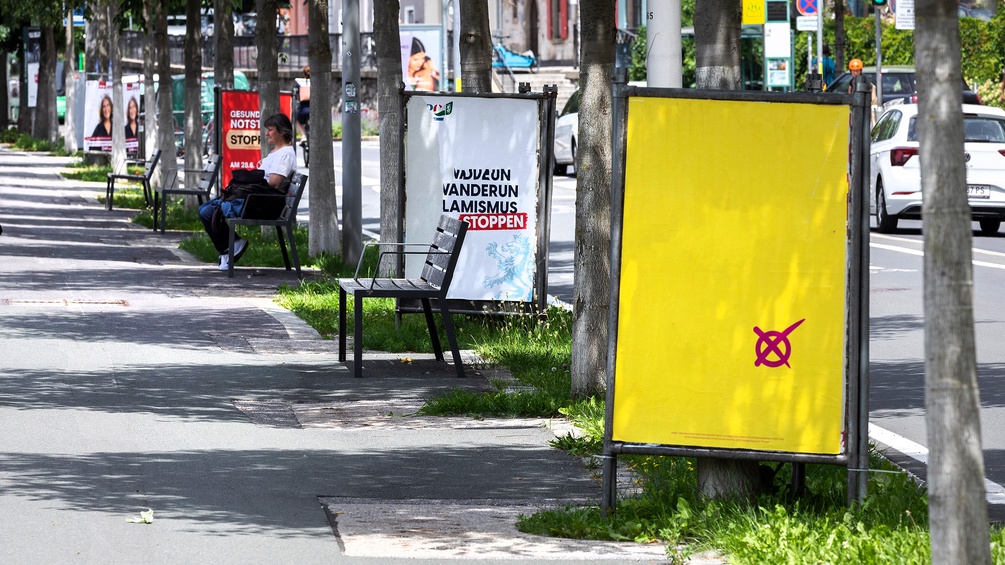 Wahlplakate für die Gemeinderatswahl in Graz, Juni 2026