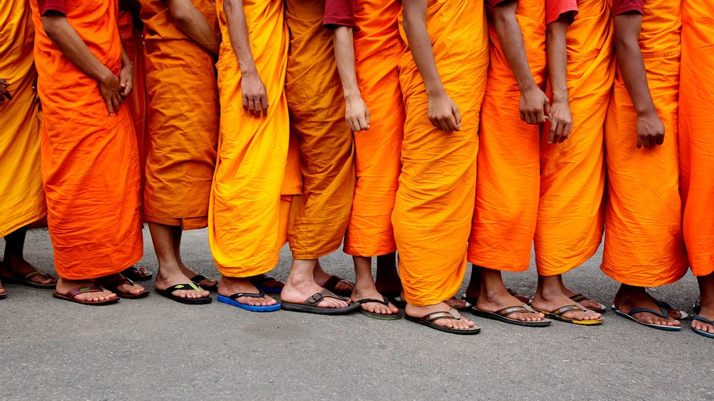 Buddhistische Mönche in Indien