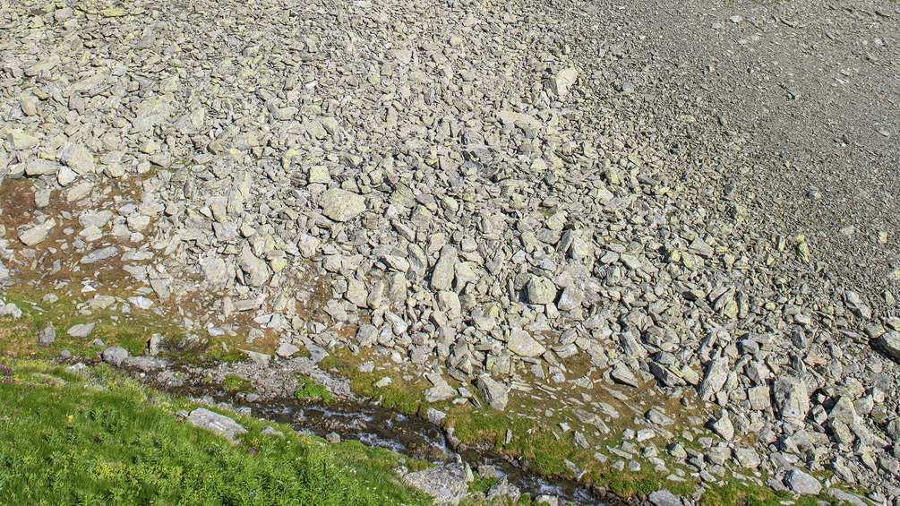 Gesteinserosion in den Schweizer Alpen