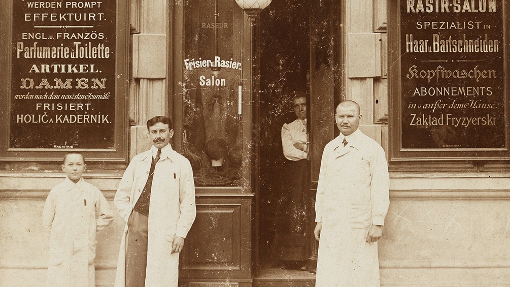 Frisier- und Rasiersalon Eduard Hlawacek, 1910