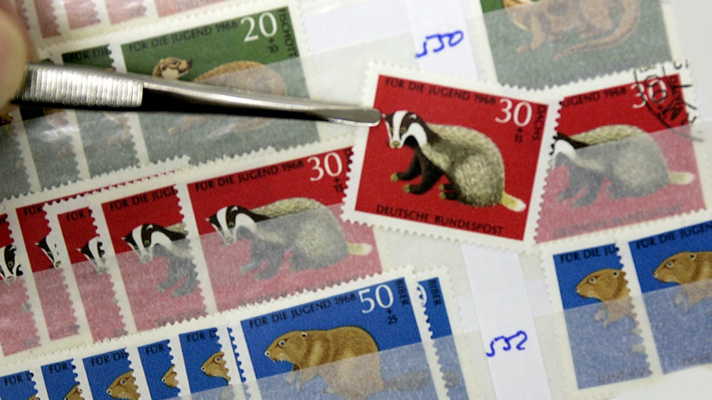 Eine Briefmarkensammlung.