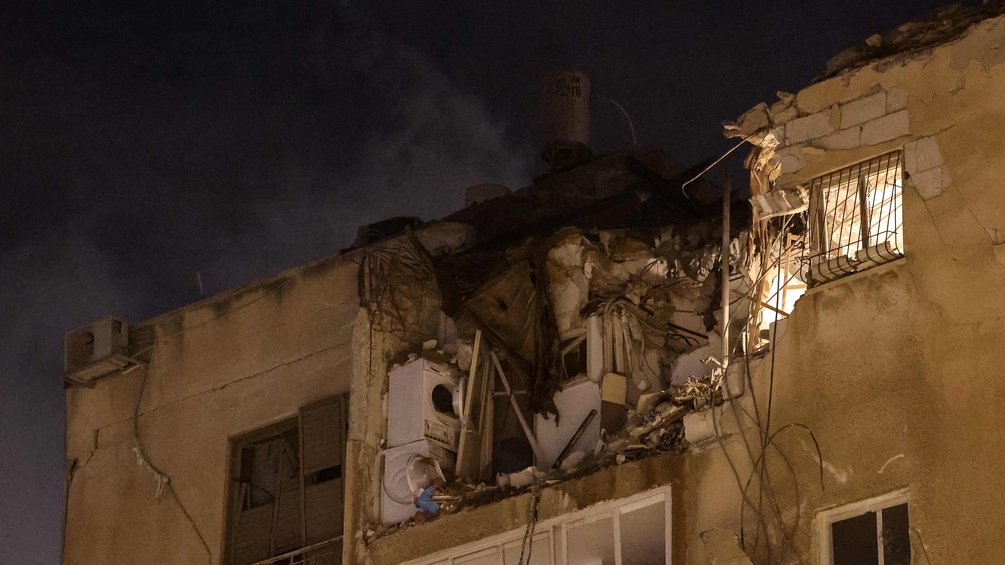 Zerstörtes Gebäude in Tel Aviv